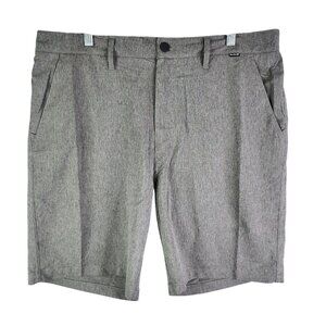 Mens Hurley Gray Board Shorts Flat Front Swim 9" Inseam Polyester Stretch 36